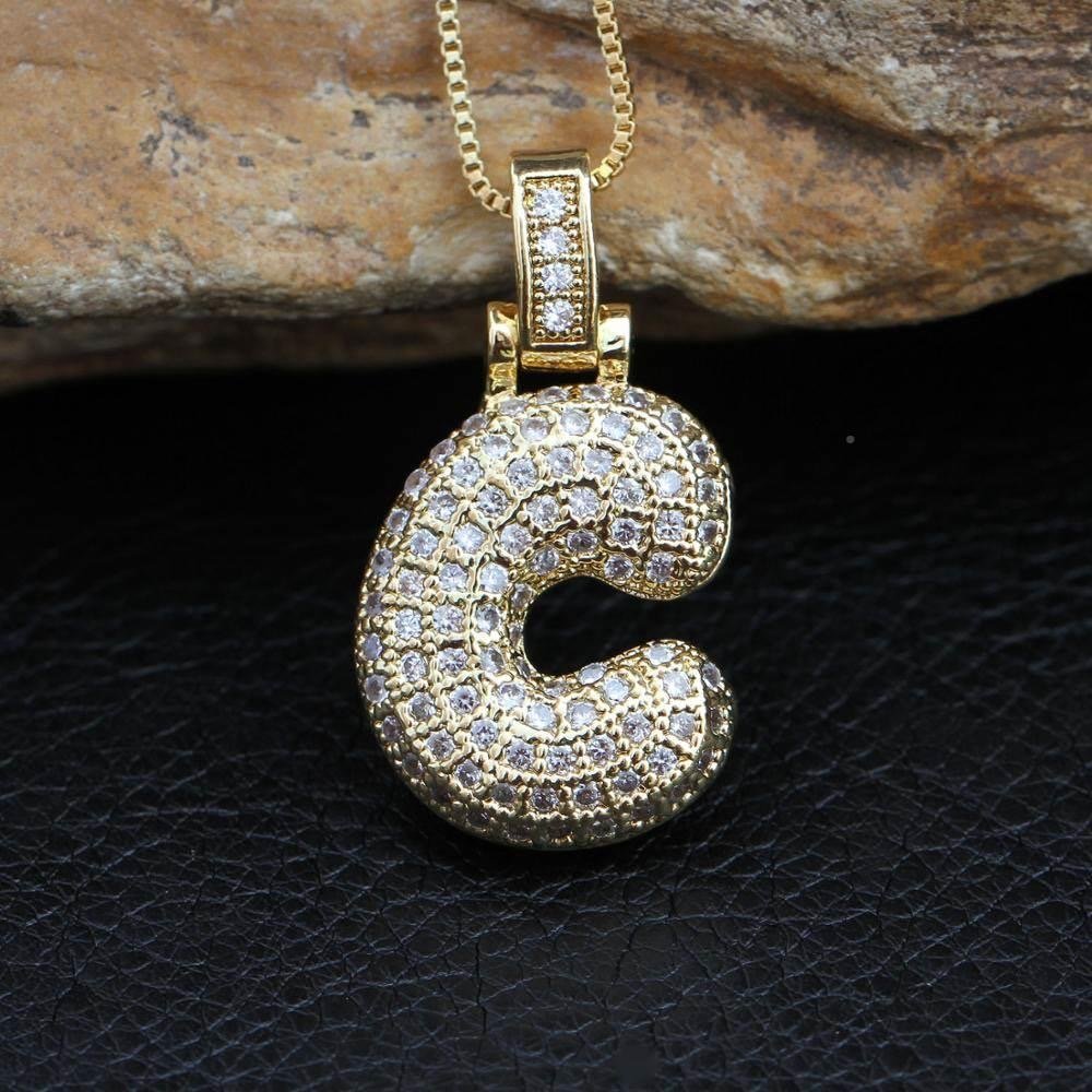 Hip Hop 26 Alphabet Letter Pendant Necklace – Micro-Paved Full Zirconia, Gold/Silver Plated, Custom Initial Jewelry for Women & Men | Streetwear Style, Durable & Adjustable Chain - 图片 5