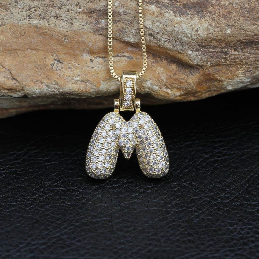 Hip Hop 26 Alphabet Letter Pendant Necklace – Micro-Paved Full Zirconia, Gold/Silver Plated, Custom Initial Jewelry for Women & Men | Streetwear Style, Durable & Adjustable Chain - 图片 28