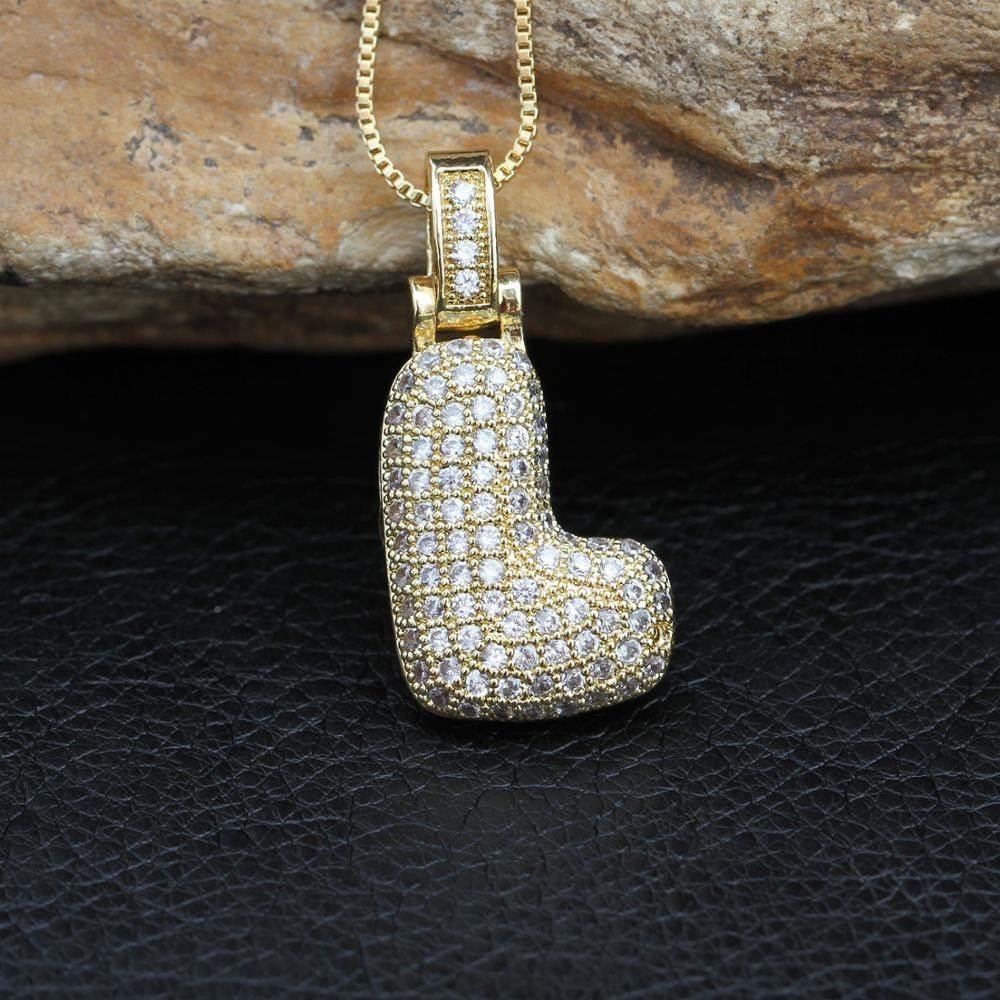 Hip Hop 26 Alphabet Letter Pendant Necklace – Micro-Paved Full Zirconia, Gold/Silver Plated, Custom Initial Jewelry for Women & Men | Streetwear Style, Durable & Adjustable Chain - 图片 26