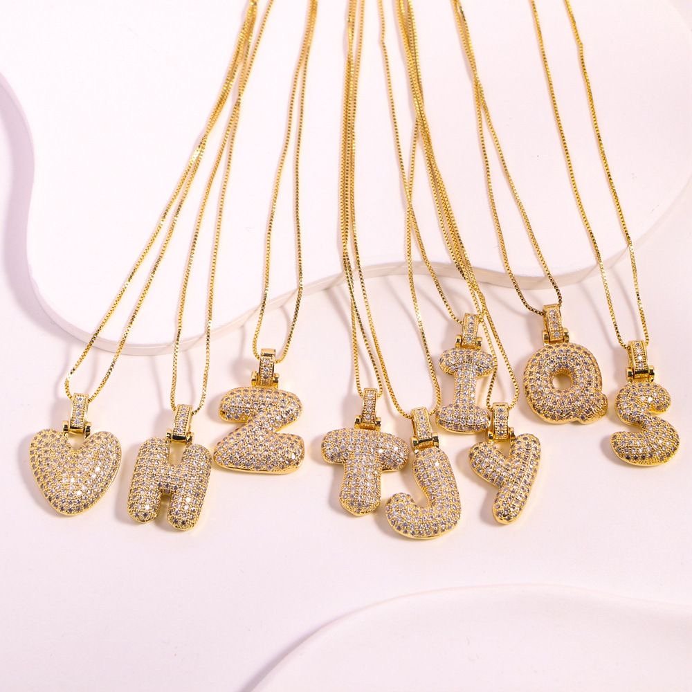 Hip Hop 26 Alphabet Letter Pendant Necklace – Micro-Paved Full Zirconia, Gold/Silver Plated, Custom Initial Jewelry for Women & Men | Streetwear Style, Durable & Adjustable Chain - 图片 9
