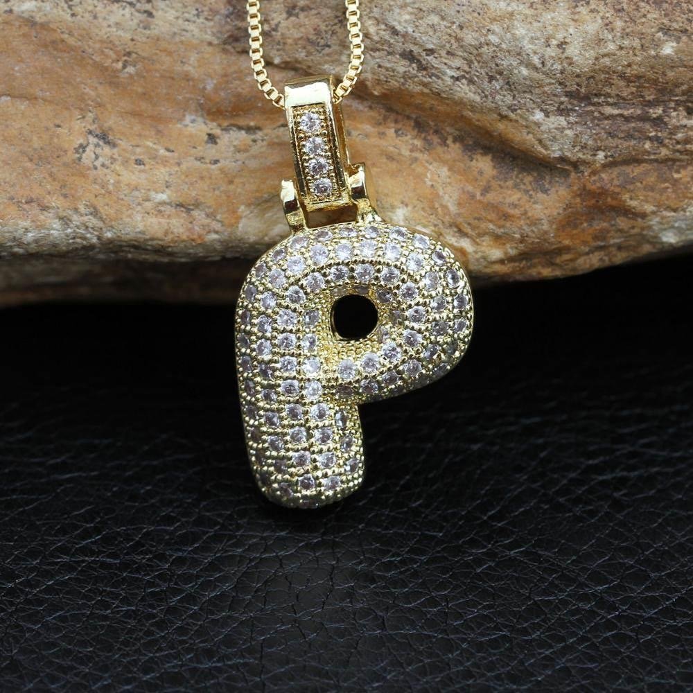 Hip Hop 26 Alphabet Letter Pendant Necklace – Micro-Paved Full Zirconia, Gold/Silver Plated, Custom Initial Jewelry for Women & Men | Streetwear Style, Durable & Adjustable Chain - 图片 25