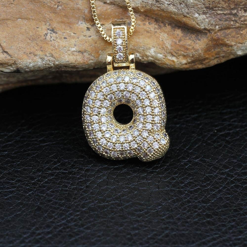 Hip Hop 26 Alphabet Letter Pendant Necklace – Micro-Paved Full Zirconia, Gold/Silver Plated, Custom Initial Jewelry for Women & Men | Streetwear Style, Durable & Adjustable Chain - 图片 23