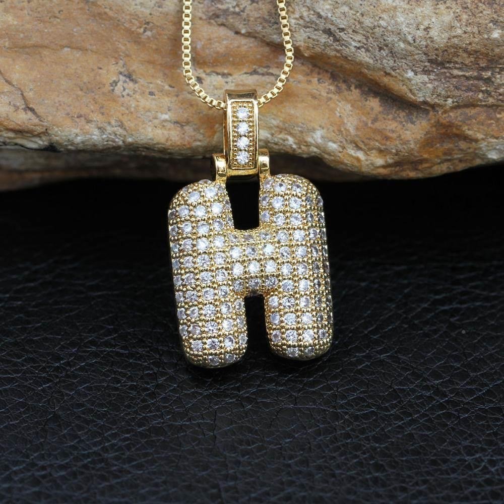 Hip Hop 26 Alphabet Letter Pendant Necklace – Micro-Paved Full Zirconia, Gold/Silver Plated, Custom Initial Jewelry for Women & Men | Streetwear Style, Durable & Adjustable Chain - 图片 17