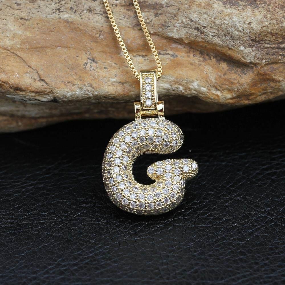 Hip Hop 26 Alphabet Letter Pendant Necklace – Micro-Paved Full Zirconia, Gold/Silver Plated, Custom Initial Jewelry for Women & Men | Streetwear Style, Durable & Adjustable Chain - 图片 14