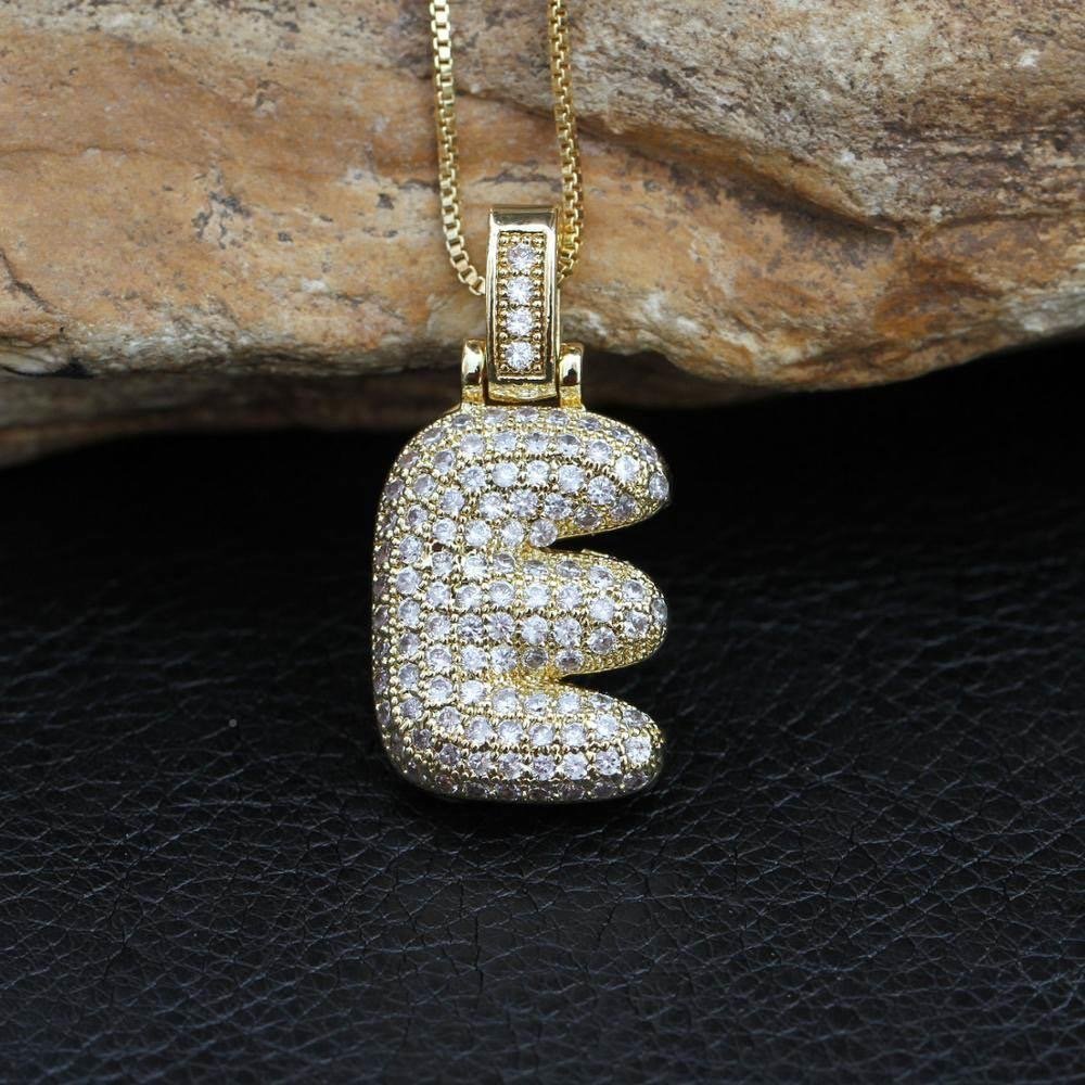 Hip Hop 26 Alphabet Letter Pendant Necklace – Micro-Paved Full Zirconia, Gold/Silver Plated, Custom Initial Jewelry for Women & Men | Streetwear Style, Durable & Adjustable Chain - 图片 33